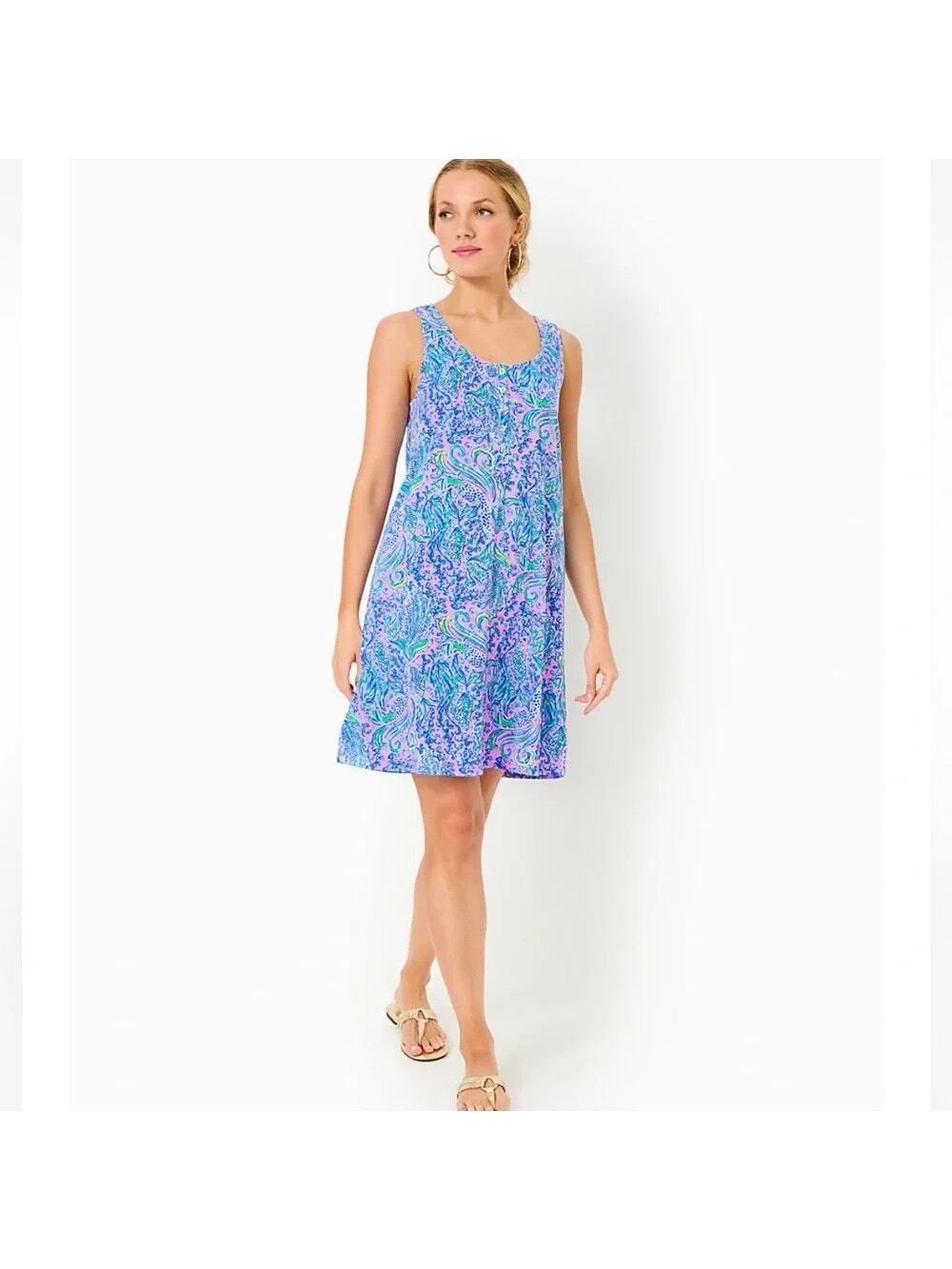 NEW Lilly Pulitzer LELA HENLEY TANK DRESS - LILAC ROSE - WE MERMAID IT, XXS